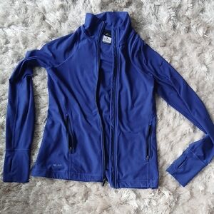Nike Blue Athletic Zip-Up Jacket with High Collar